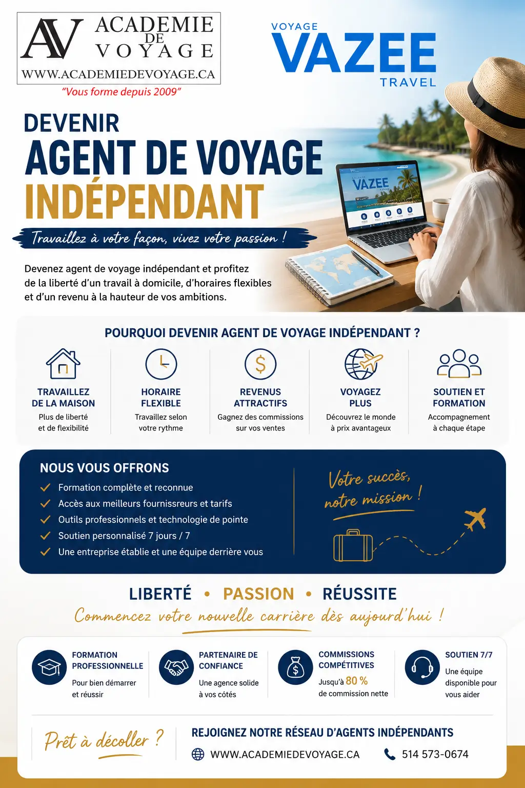 Devenir agent de voyage indépendant au Québec comme conseiller externe